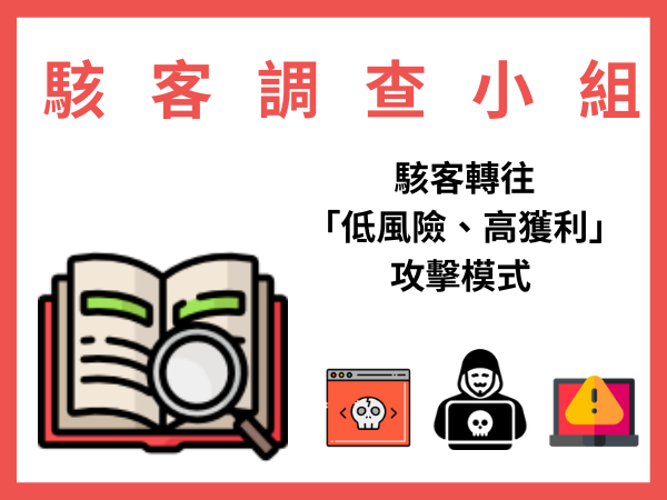 疫後生活駭客蠢蠢欲動 轉往「低風險、高獲利的攻擊模式」(標題圖檔)